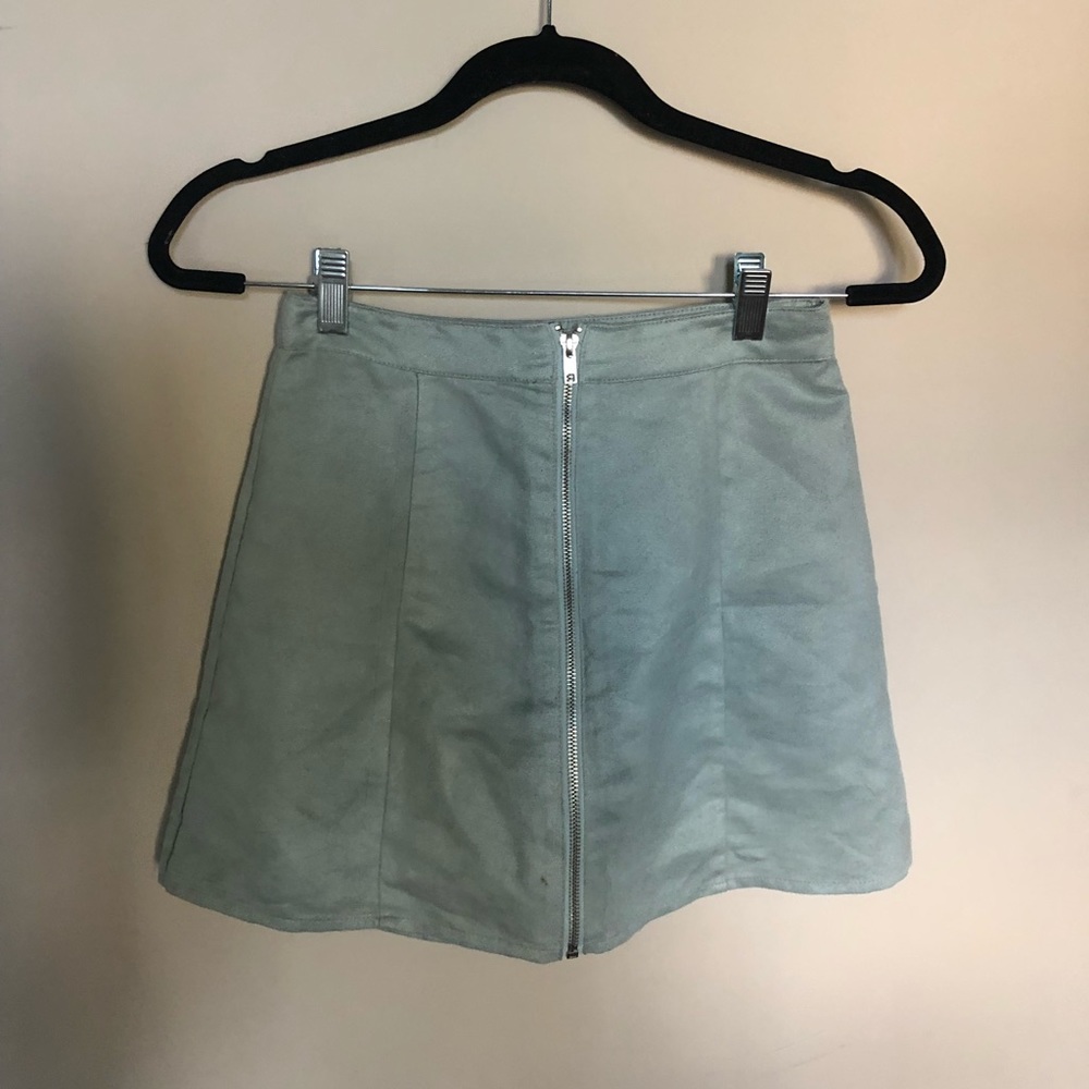 Faux suede blue skirt